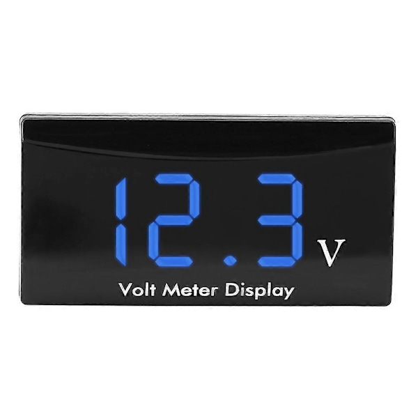 12V Bil Motorcykel Digital LED Display Voltmeter Spänningsmätare Panelmätare (Blå)