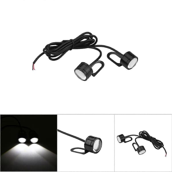 2st Universal LED Motorcykelstyre Backspegellampa DRL Körljus Dimljus Vit