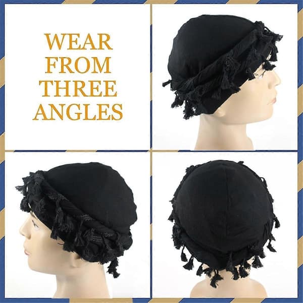 Turban for Menn Silke Satinforet Lue Twist Hodeinnpakninger Elastisk Ferdigknytt Beniee B