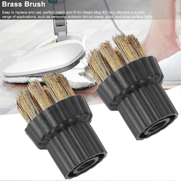2 stk. messingbørstehode reservedeler tilbehør passer for Steam Mop X5