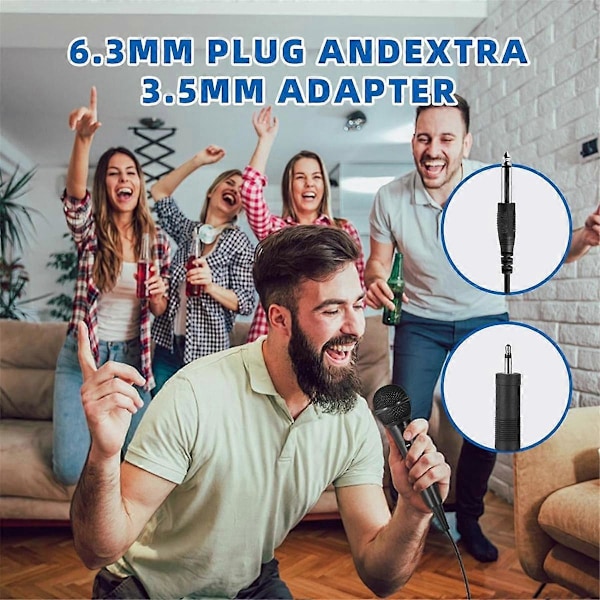 Handhållen Trådbunden Mikrofon, Kardioid Dynamisk Sångmikrofon med Mikrofonomvandlare, för Karaoke Sångmusikframträdande