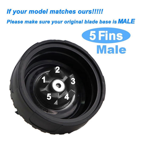 5 Finners Blenderkniv til Blender QB3000, QB3000SSW-30, QB3000QR-30, QB3001SS-30, QB3000QBK, QB3004, QB3005