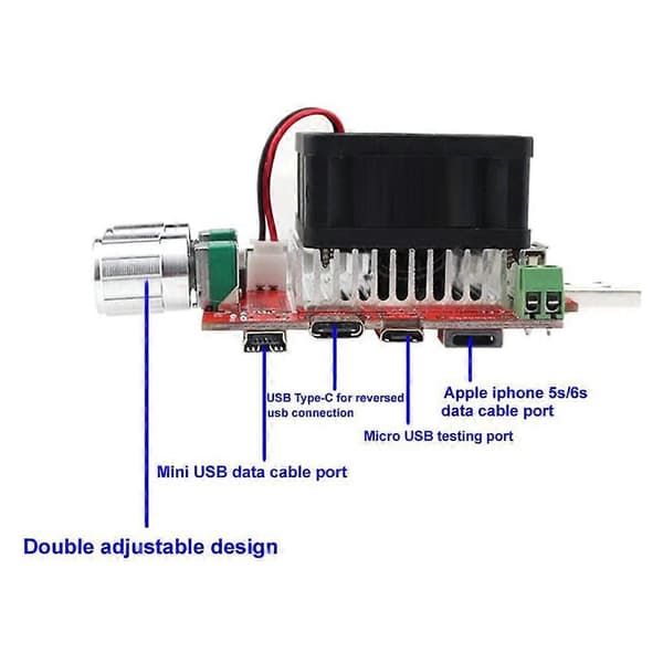 35W USB Elektronisk Belastning Justerbar Konstant Strøm Aldringsmodstand Batterispænding Kapacitetstester Qc2.0/3.0 Voltmeter