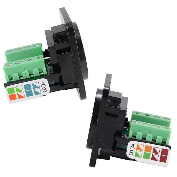 5 STK RJ45 Hunn Panelmontert Skrueklemmer Adapter, D-Type RJ45 8P8C Hunn til 8-pinners Terminal