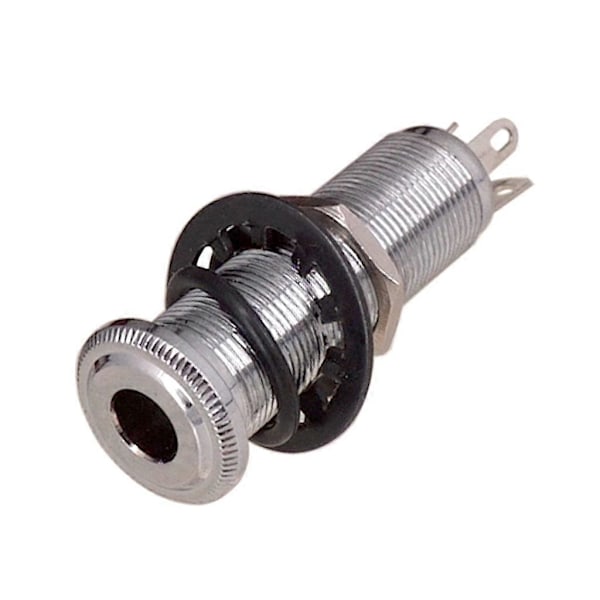 6,35 mm messing gevind Cylinder Basguitar Jack Pickup Output Input Stik Socket Elektrisk Guitar Tilbehør, Sølv