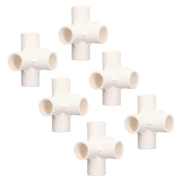 10 stk. 5-vejs rørforbindelse 25 mm PVC albue rørfitting til møbler drivhus telt hvid