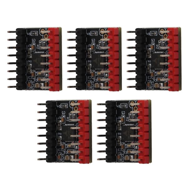5 Sett Stegmotordriver UART-modus Ultra Stille Modul med Kjøleribbe TMC2209 Tilbehør