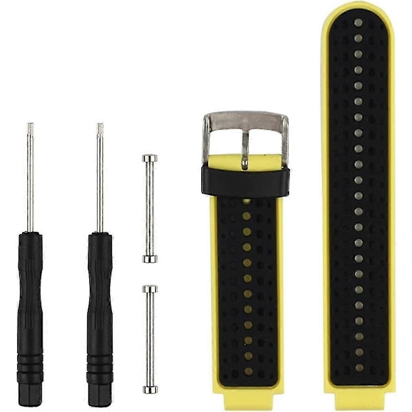 Korvaava älykellon ranneke Garmin Forerunner 220/230/235/620/630/735XT/235 Lite -kelloihin Yellow-Black