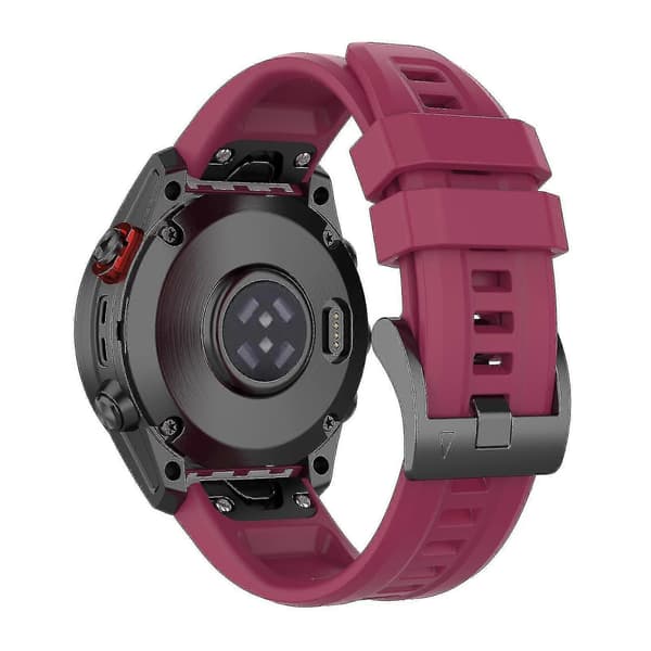 Silikonarmband 26mm för Garmin Fenix 7x/6x/5x Klocka Rem Loop Armband Wine red