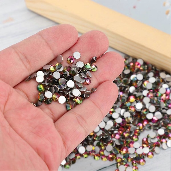 1440 st Rhinestones Glasstenar Flatback Kristall Nagelkonst Dekoration Smink Kläder Skor