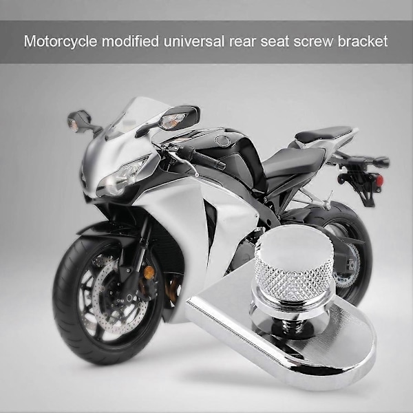 Motorcykelsäte Bultflik Skruvmontering Knoppskydd Silver/Svart