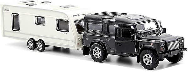 Legetøjs Camper Suv Trailer Træk Rv Autocamper Legetøj Til Drenge Støbt Lastbil Modelbil Metal Træk Tilbage Legetøjsbiler Køretøj, Døre Åbner Lys Lyd, Udendørs Lan