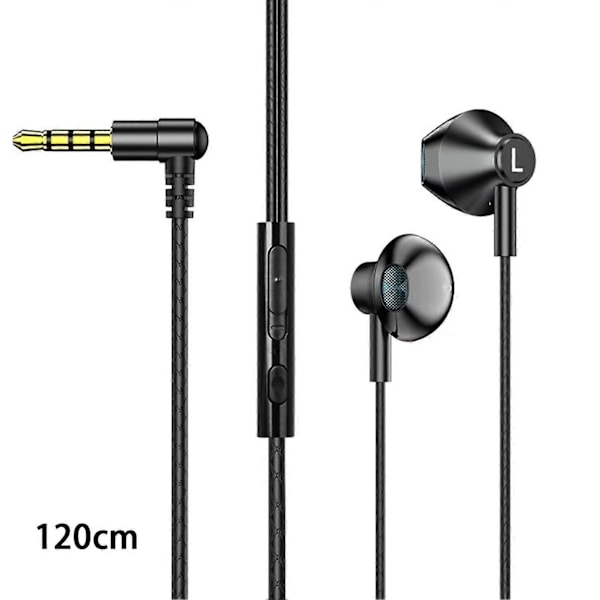Kablet hodetelefon HD-kompatibel samtale Half In-ear med mikrofon 3,5 mm HiFi-lyd Kablet øretelefon telefontilbehør