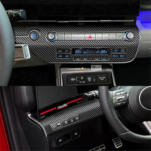 Bil Central Kontrol Trim Panel Ramme til 2024+ Bil Multifunktionsknap Trim Panel Kulfiber Mønster