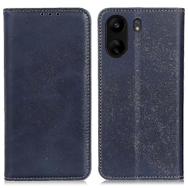 Til Xiaomi Redmi 13c Etui Split Læder Magnetisk Auto-absorberende Telefoncover Blue