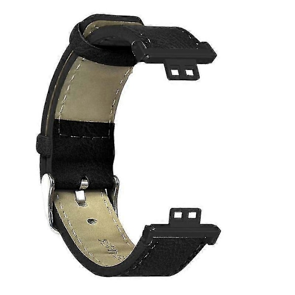 För Huawei Watch Fit Klockarmband Justerbart Armband Läder Smartwatch Armband Black