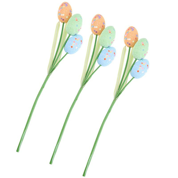 3 st Påskäggspyssel Äggdekoration Blomsterstavar