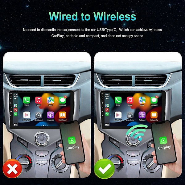 Trådlös Carplay Adapter Android Auto Bil Smart TV Box Trådlös CarPlay Extern Modul