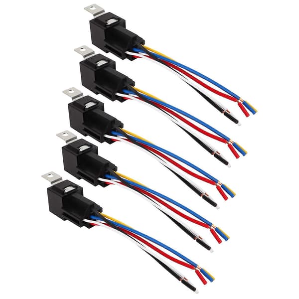 5st Bilrelä Kit 5 Stift 40A 12V Vattentätt Kopparkontakt Bilrelä Kabelhärva