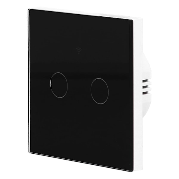 Typ 86 2-vägs Smart Switch Touch Röststyrning Hushåll Kondensatorfri Bakgrundsbelyst Switch för Zigbee Tuya (Svart)