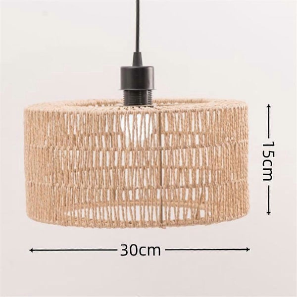 Papirtau Lampeskjerm Taklampe Skjerm Boho Lysekrone Skjerm Pærebeskyttelse for Restaurant Kafé Stue 30x15cm