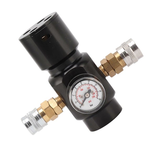 CO2 Mini Regulator Aluminiumlegering Messing Rustfrit Stål 8mm Dobbelt Hun Adapter CO2 Tank Trykregulator