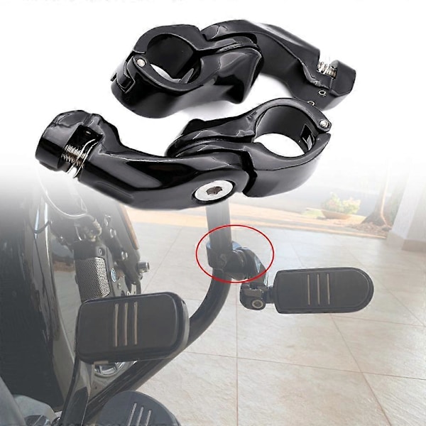 1-1/4 tums kort vinkel Highway Pegs Monteringssats för Touring Road Glide Motorskydd Fotpinnar Fäste Svart