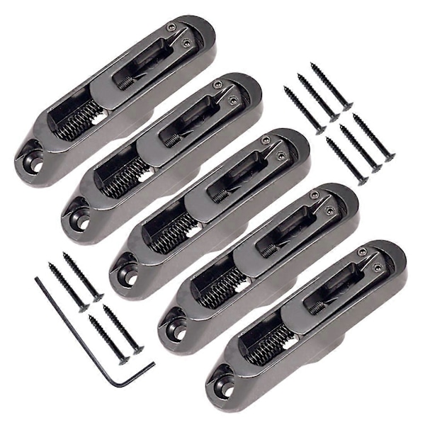 Guitar Bridge Sadlles Enkelt Individuelle Bro Sadler Tailpiece Sæt til 5 Strenget Elektrisk Guitar Bas Dele, Sort