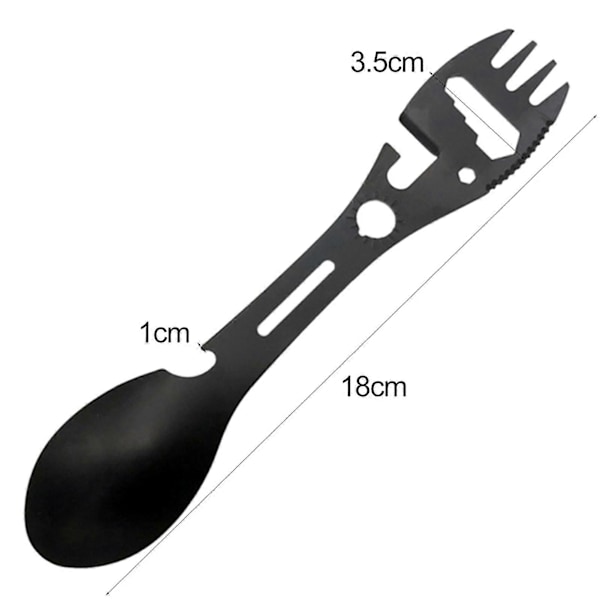 Multifunksjonell Spork Sklisikkert Håndtak Varmebestandig Dobbel Ende Anti-skålding 10 i 1 Multifunksjonell Spork Husholdningsartikkel