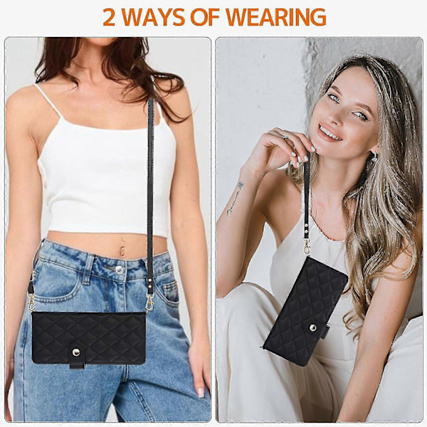 För Samsung Galaxy Z Fold 6 Plånboksfodral med S Pen-hållare, Crossbody-snodd & Handledsrem, Stöttåligt Stilrent Skyddsfodral Purple