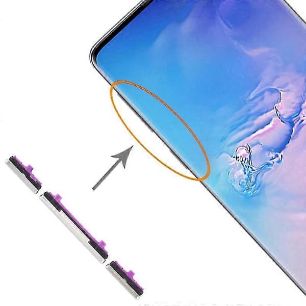 Lydstyrke Tænd/Sluk Knap Sæt Reservedel Kompatibel Samsung Galaxy S10 Black