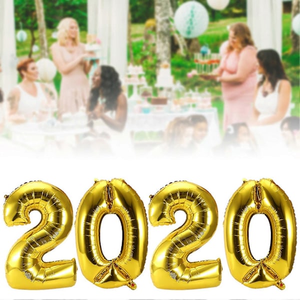 2020 Gott Nytt År Latexballonger 81 cm 2020 Aluminiumfolieballong Jul Hemdekorationer 4 st 2020 Aluminiumfolieballong