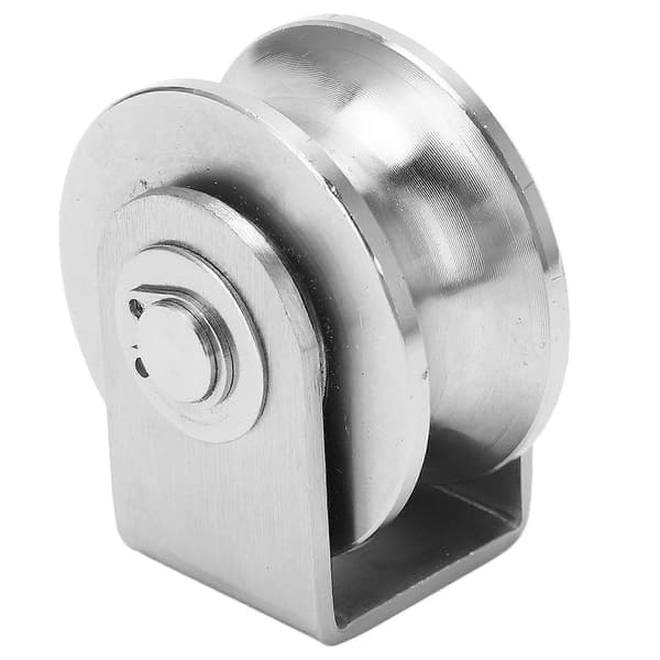 U-formet rillehjul, rustfrit stål, skinnehjul til skydelåge, industriel vogn, 48 mm diameter