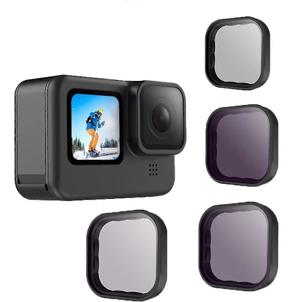 ND8 ND16 ND32 Linsfilter Set Aluminiumlegeringsram för Hero 12 11 9 Black Action Camera ND-objektiv