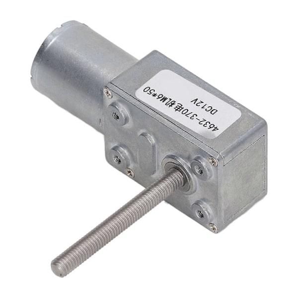 Itselukkiutuva kierukkavaihdemoottori M6-kierteellä varustetulla pyörivällä akselilla, kierrosnopeuden alentava DC-vaihteistomoottori DC12V 90RPM