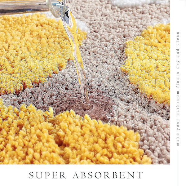 Tflycq 49,8 cm x 62 cm Kattfot Badrumsmatta Badrumsmatta Halkfri Mjuk Duschmatta Plysch Mikrofiber Vattenabsorberande Tjock Luddig Golvmatta, Maskintvättbar Yellow