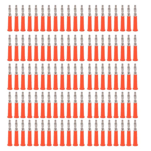 100 stk. Bananstikforbindelse 4 mm svejsetype tilbehørssæt til maskinudstyr J.10010Red