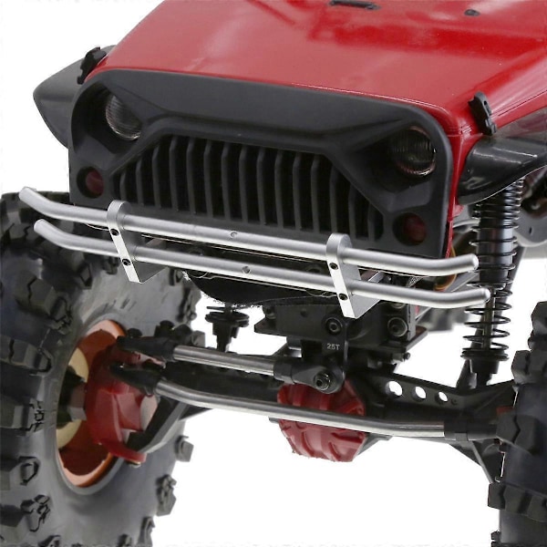 Metall Fremre Bakre Støtfanger for 1/10 RC Crawler Axial TRX4 SCX10 90046 90047 Oppgraderingsdeler Sølv