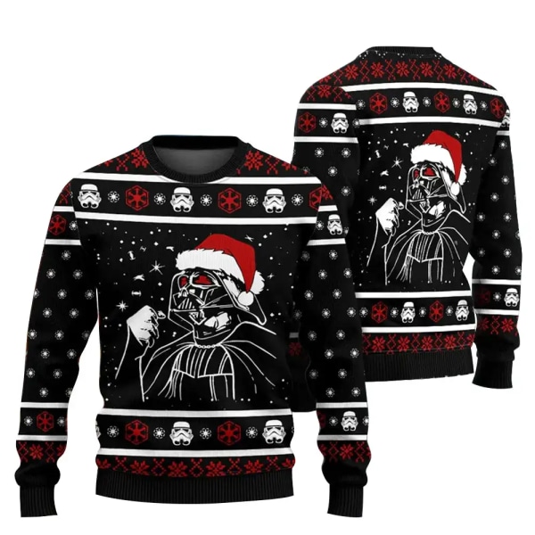 Santa Darth Vader Jul Ugly Sweater Star Wars The Mandalorian Men Pullover Kläder Höst Vinter Dam Sweatshirt style 5 XXL