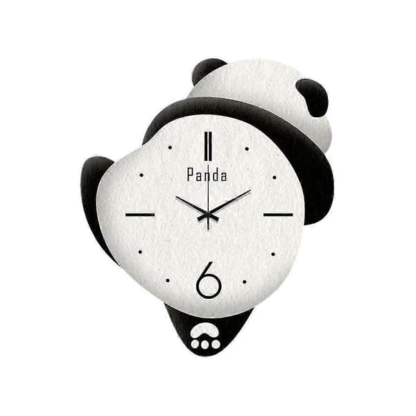 Dekorativ Söt Panda Formad Väggklocka med Pendel, Batteridriven Väggklocka