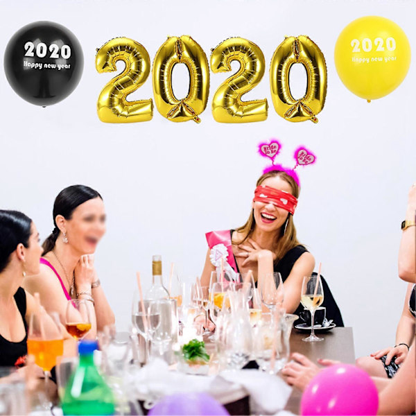 2020 Godt Nytår Latex Balloner 32 tommer 2020 Aluminium Folie Ballon Jule Hjem Dekorationer 4 STK 2020 Aluminium Folie Ballon