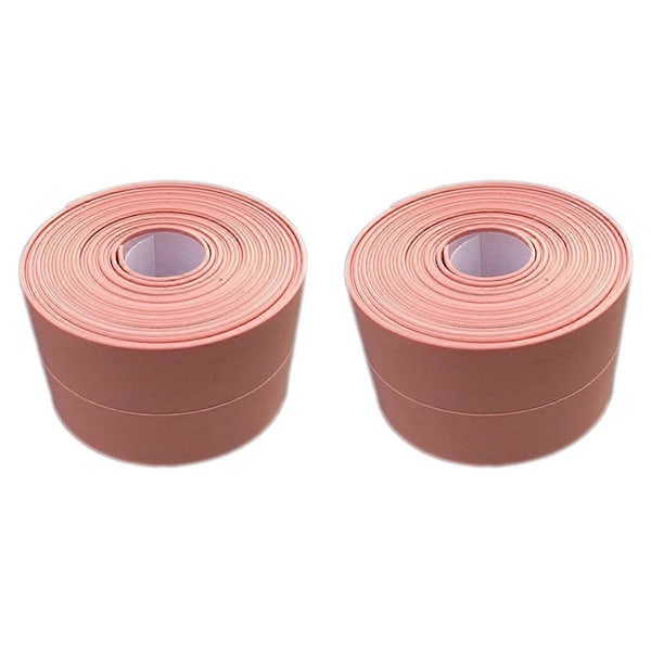 Vattentät Tätningslist Anti-Mögel Badrum Kök Dörr List Dusch Handfat Badkar Tätning 3.2m X 3.8cm Rosa