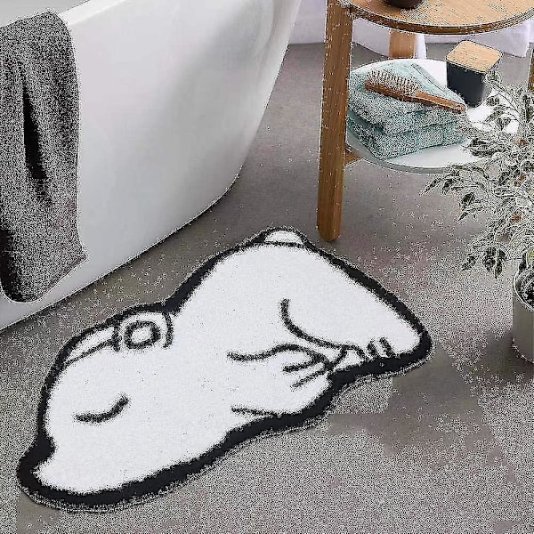 Flockad Frukt Persikoformad Matta Hem Entrématta Sovrum Badrum Dörr Halkfri Matta Absorberande Fotmatta - Björn, 50x80 cm