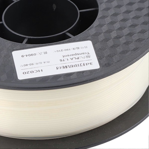 PLA 1,75 mm Filament Høj Præcision Røgfri 3D Printer Filament Printforbrugsvarer 1 kg Transparent
