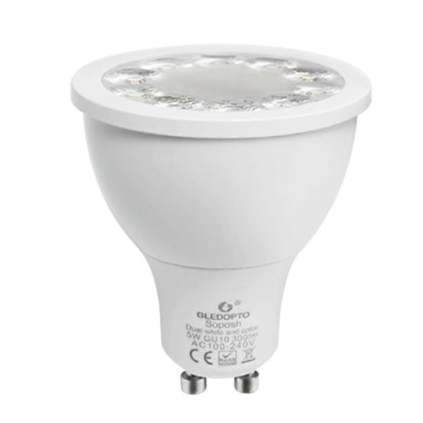 GLEDOPTO 120 Grader 5W Zigbee APP Kontroll GU10 RGB+CCT LED Spotlight Lampa Glödlampa TSUNDEAU