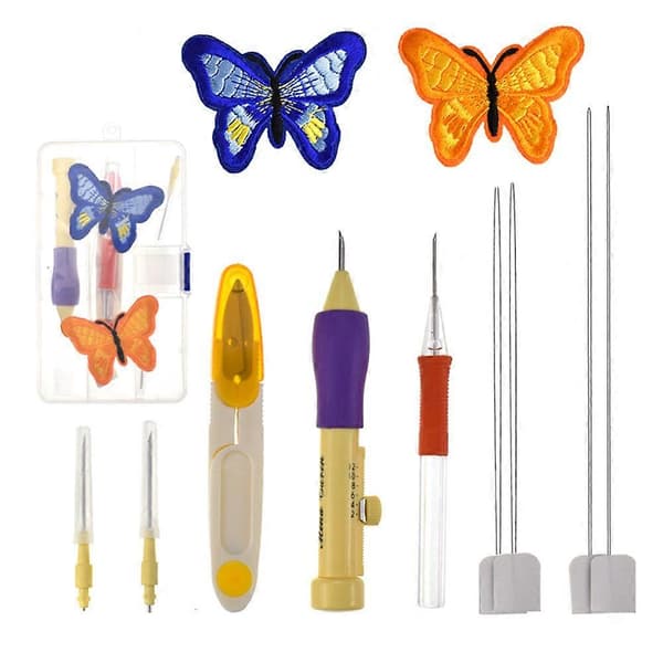 12st DIY Broderipenna Set Stickningsverktyg Punch Needle Sybehör