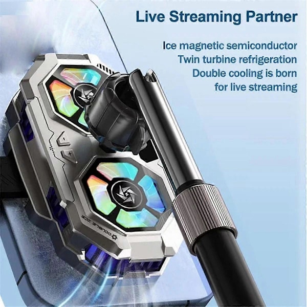 SL-22 Universal Dual-Core Radiator Semiconductor Icing Cooling Lyd Digital Display Mobiltelefon Kjøleradiator