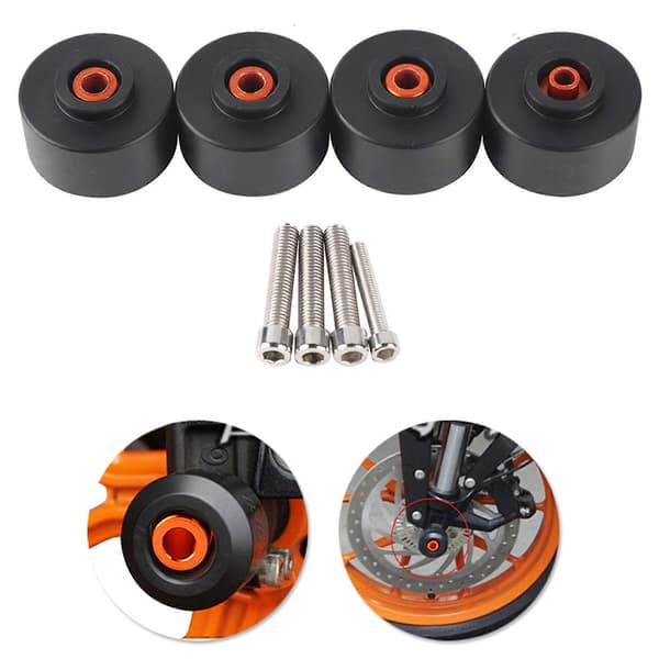 4 stk. CNC Front & Bak Gaffel Hjul Ramme Slider Krasj Fallbeskyttelse for 125 200 390