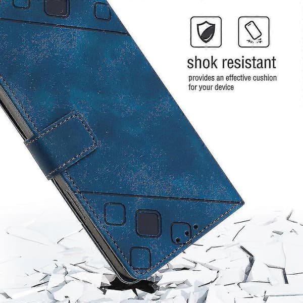 Etui til iPhone 12 Pro Deksel Flip Magnetisk Lær Lommebok Kortholder Kompatibel med iPhone 12 Pro Etui Blue
