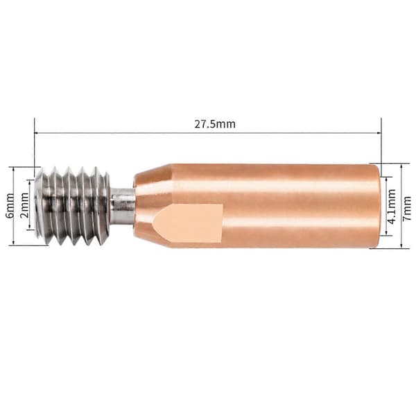 2 STK til 3D Printer Højtemperatur Titanium Legering M6 Throat, til MK7/8 3/3 V2/5, -10/20